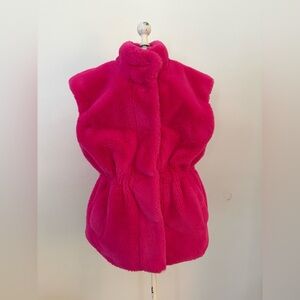 Joseph Ribkoff Hot Pink Faux Fur Vest